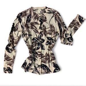 J crew NWOT botanical leaf Floral Button-Up Cardigan